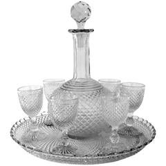 1900 Rare Baccarat Diamond Cut-Crystal Liquor or Aperitif Service