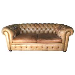 French Leather Chesterfield Sofa, circa 1900