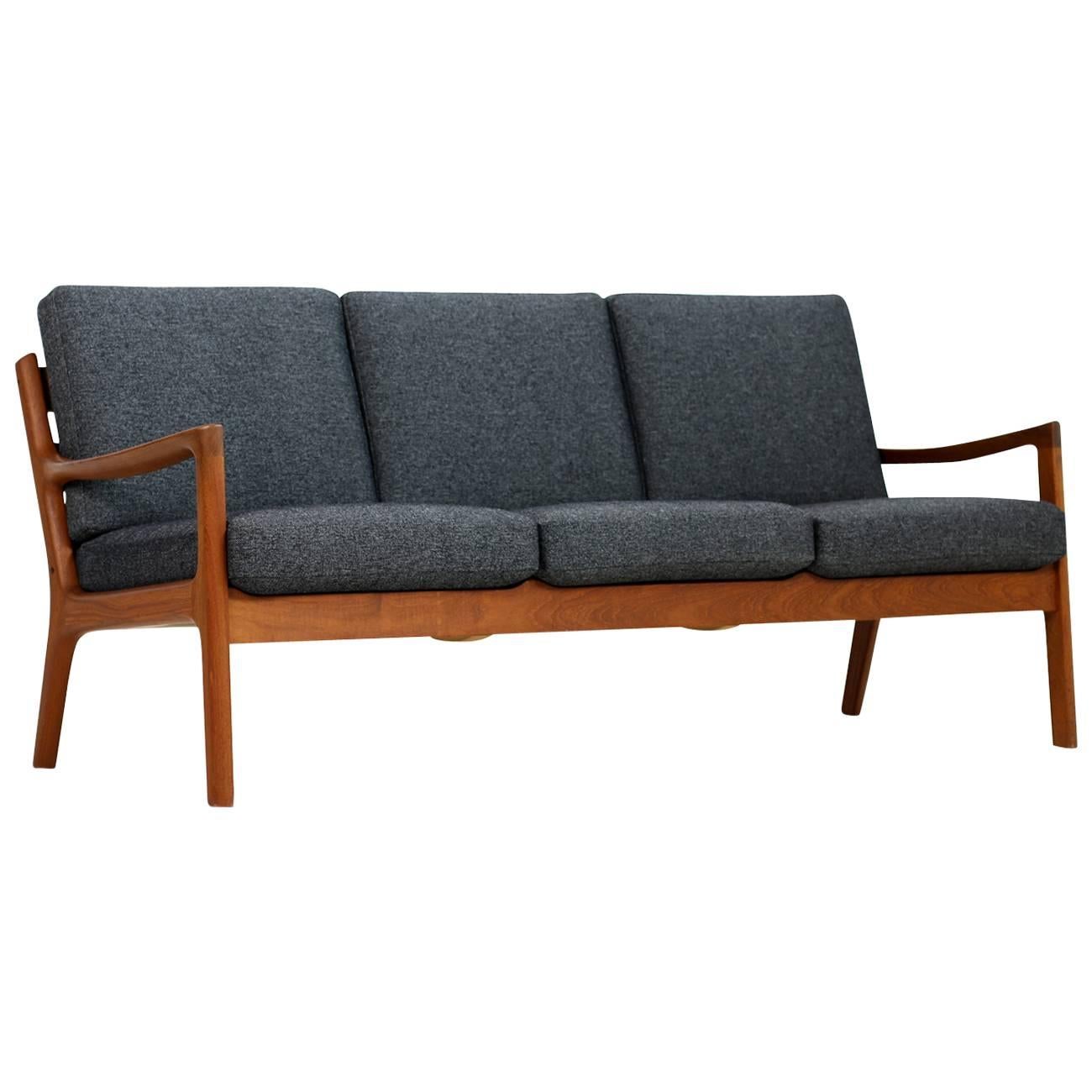 Ole Wanscher 1960s Teak Three-Seat Sofa Senator Series Danish Modern (a)