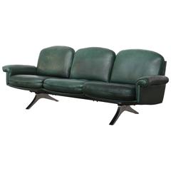 3-Seat Sofa Model DS31 by De Sede in Wonderful rare Green Leather 3