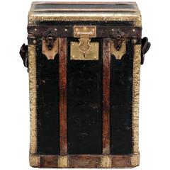 Antique 19th Century Leather and Brass Trunk