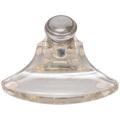 Clear Glass Inkwell with Sterling Silver Top