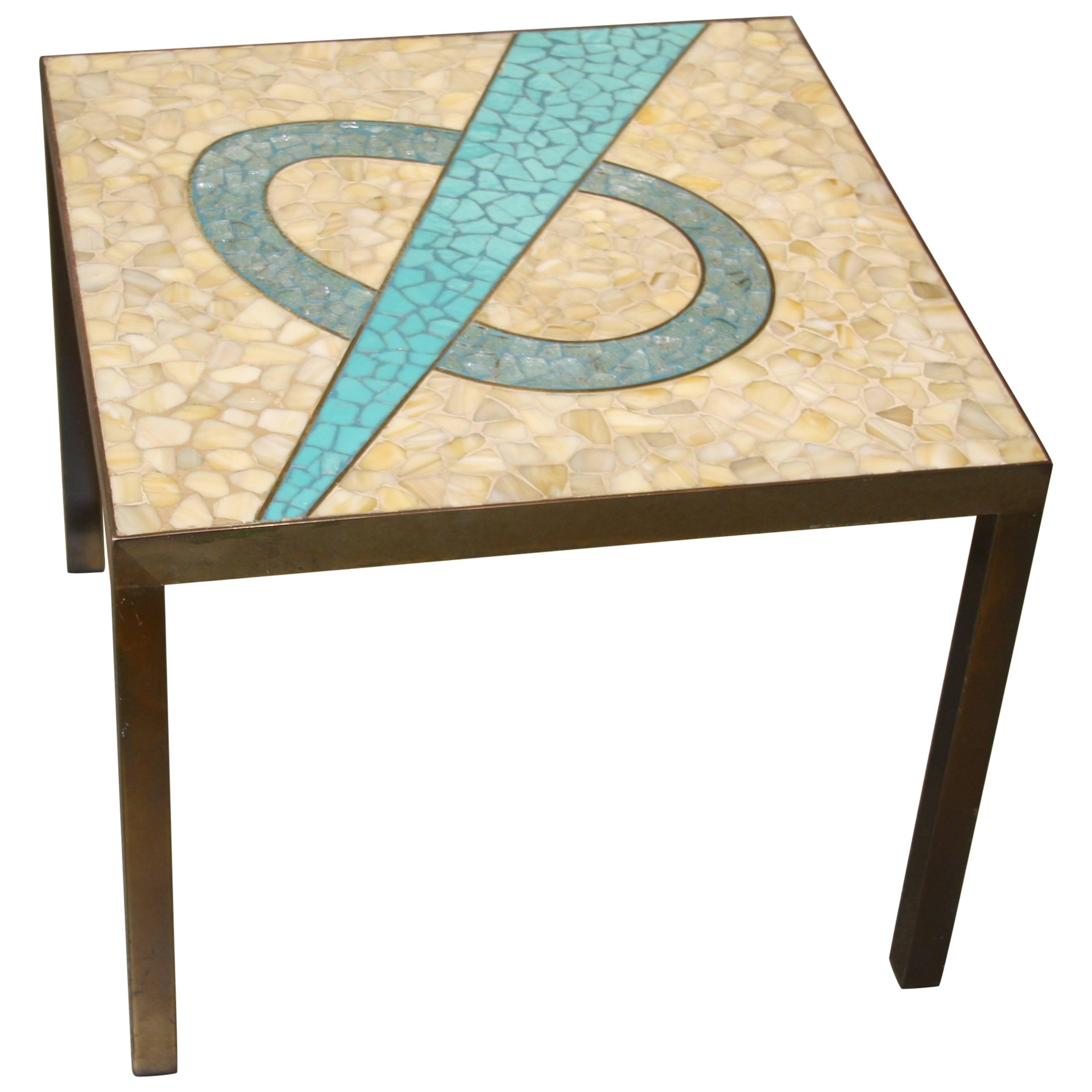 Nice Tile Top Table with a Bronze Patinated Frame