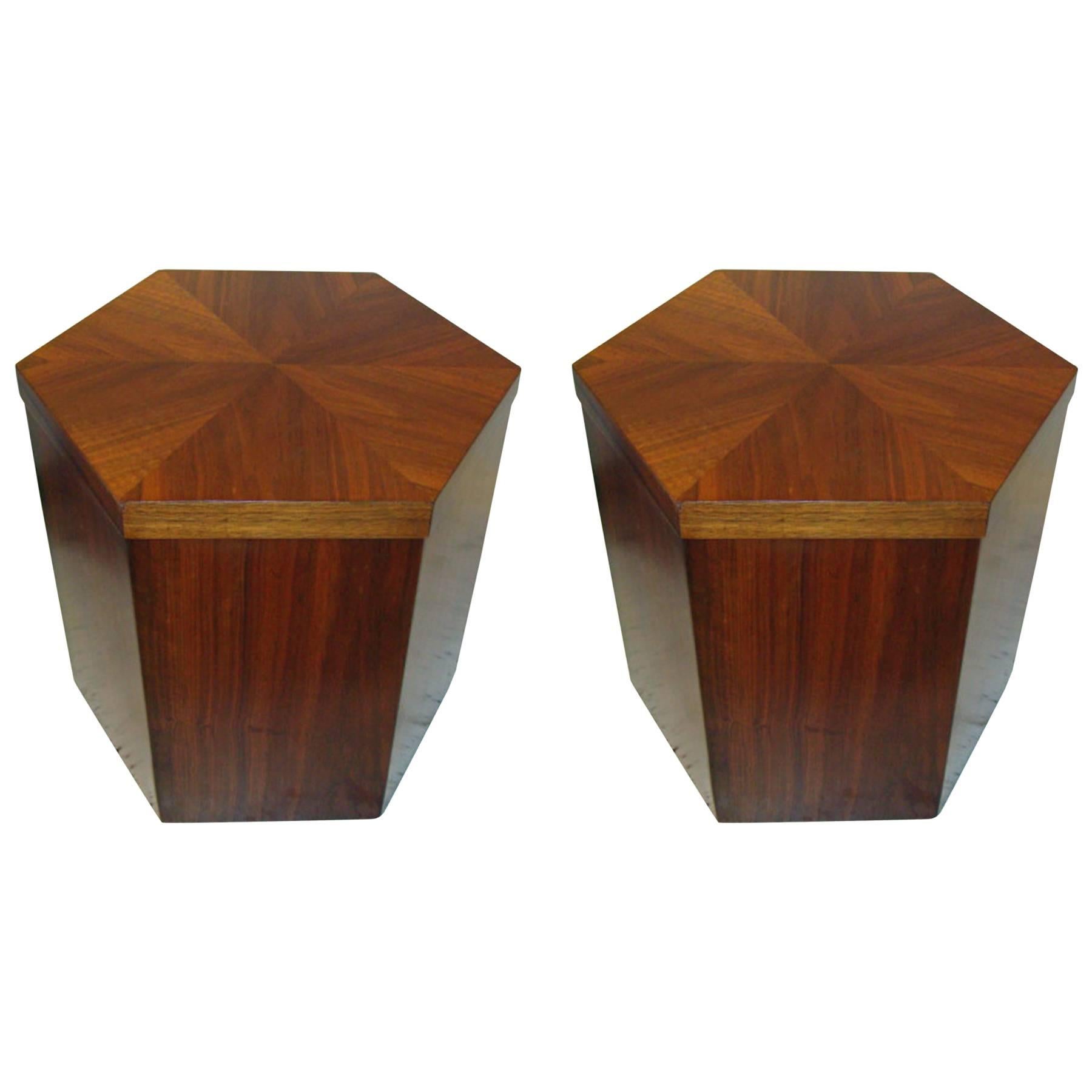 Rare Form Pair of Lane End Tables