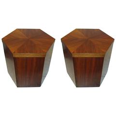 Rare Form Pair of Lane End Tables