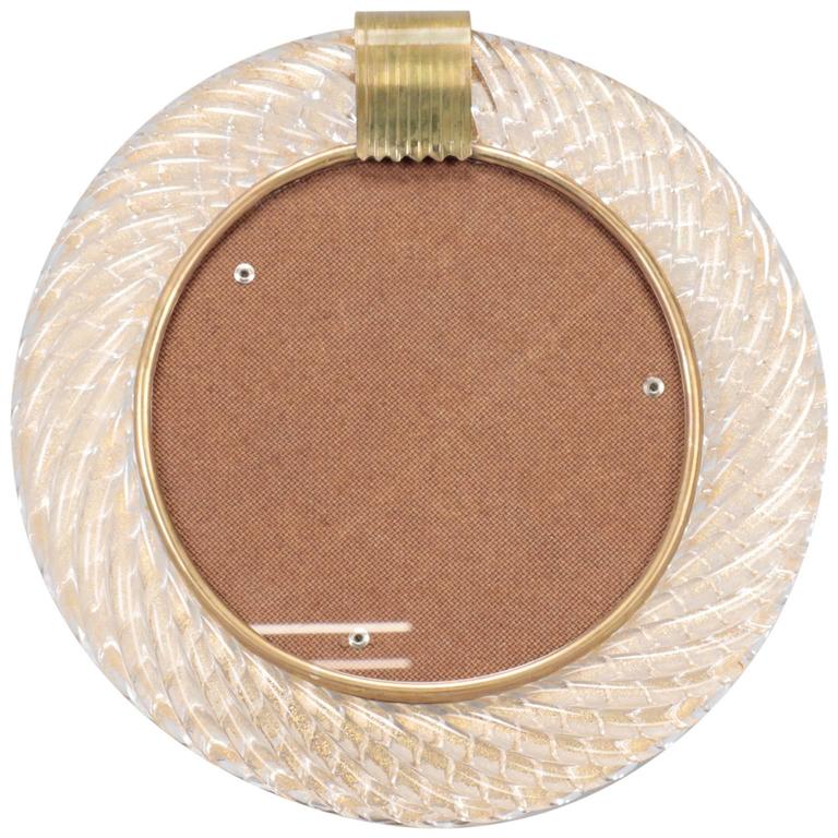 Barovier and Toso Round Glass Picture Frame For Sale at 1stdibs