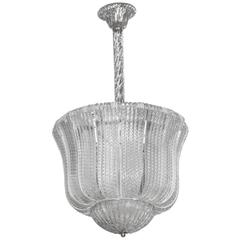 Barovier and Toso Clear Glass Hanging Fixture or Lantern