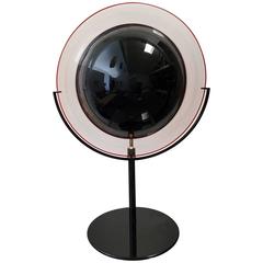 1980s Italian Glass and Steel Lamp