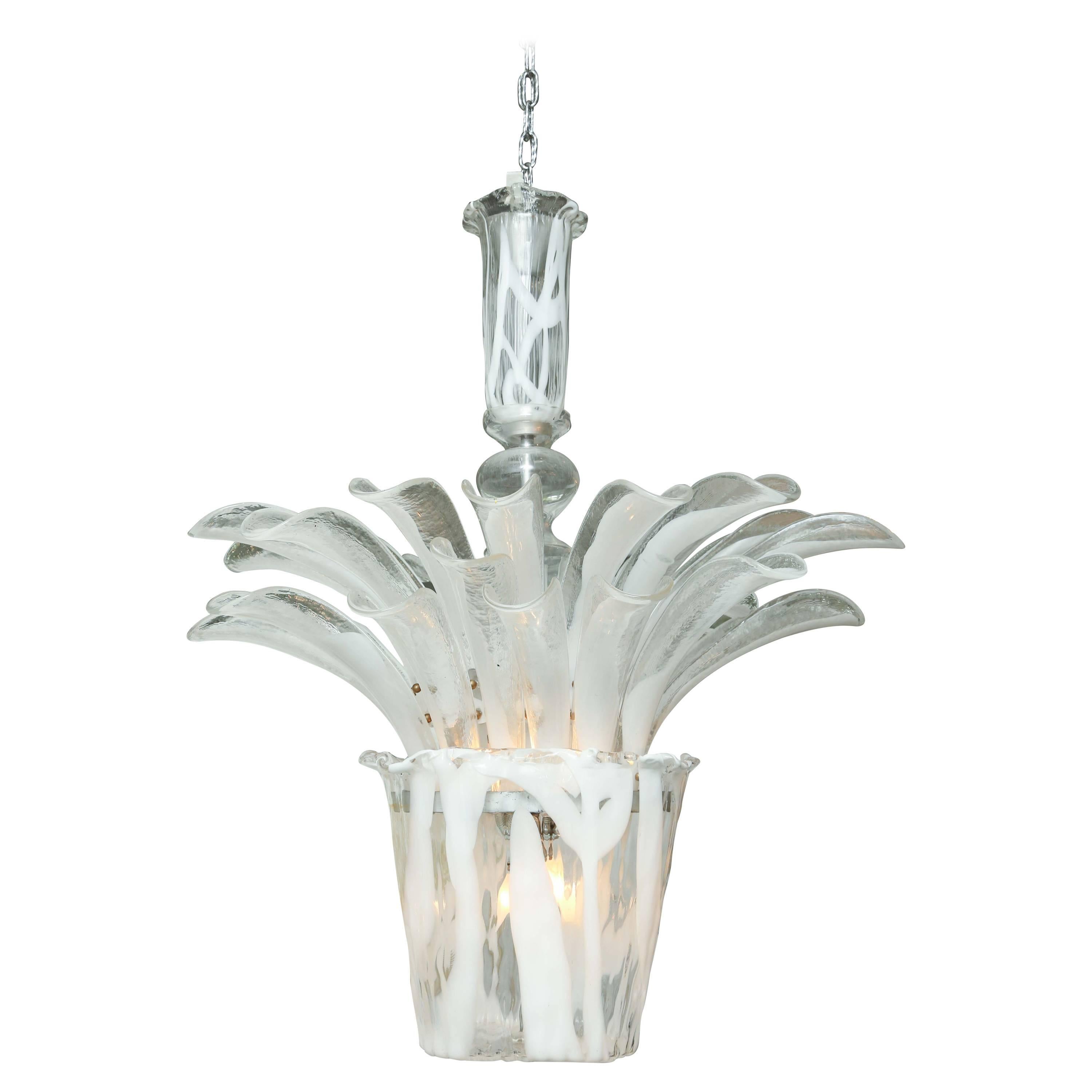 Vintage Murano Glass Chandelier by Mazzega For Sale