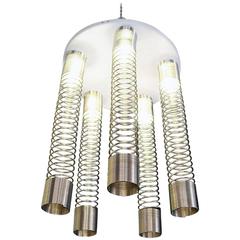 Angelo Mangiarotti 1970s Rare Chandelier for Candle 'Spirals'