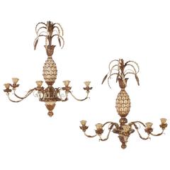 Pair of Italian Pineapple Sconces