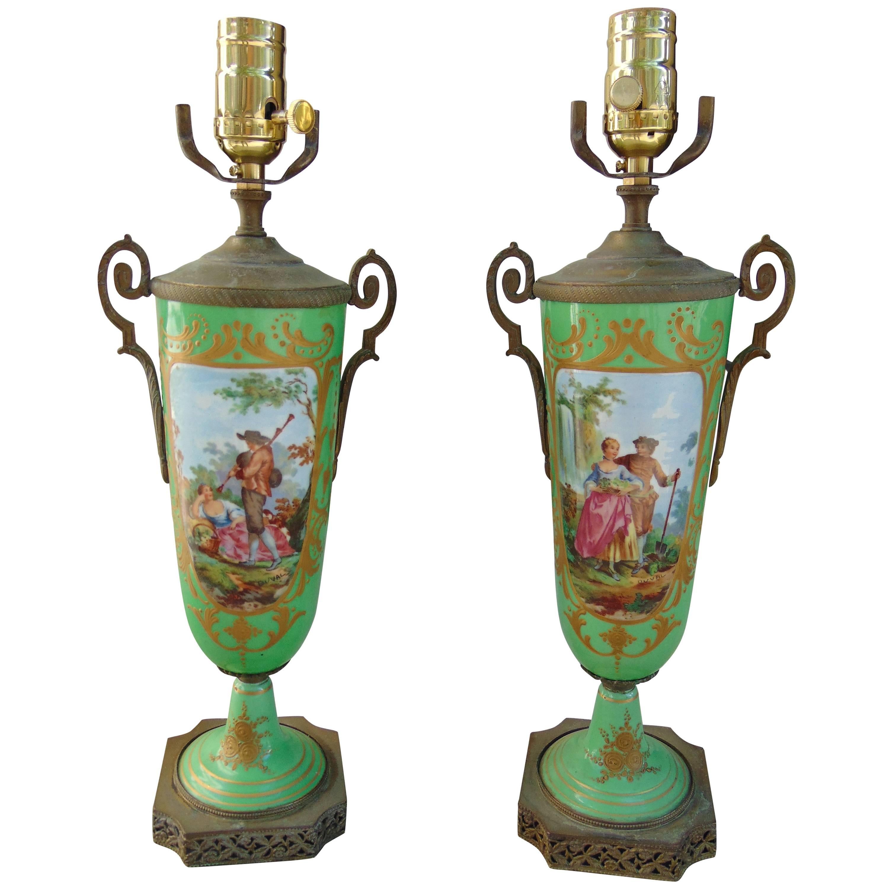 Pair of Small French Lamps