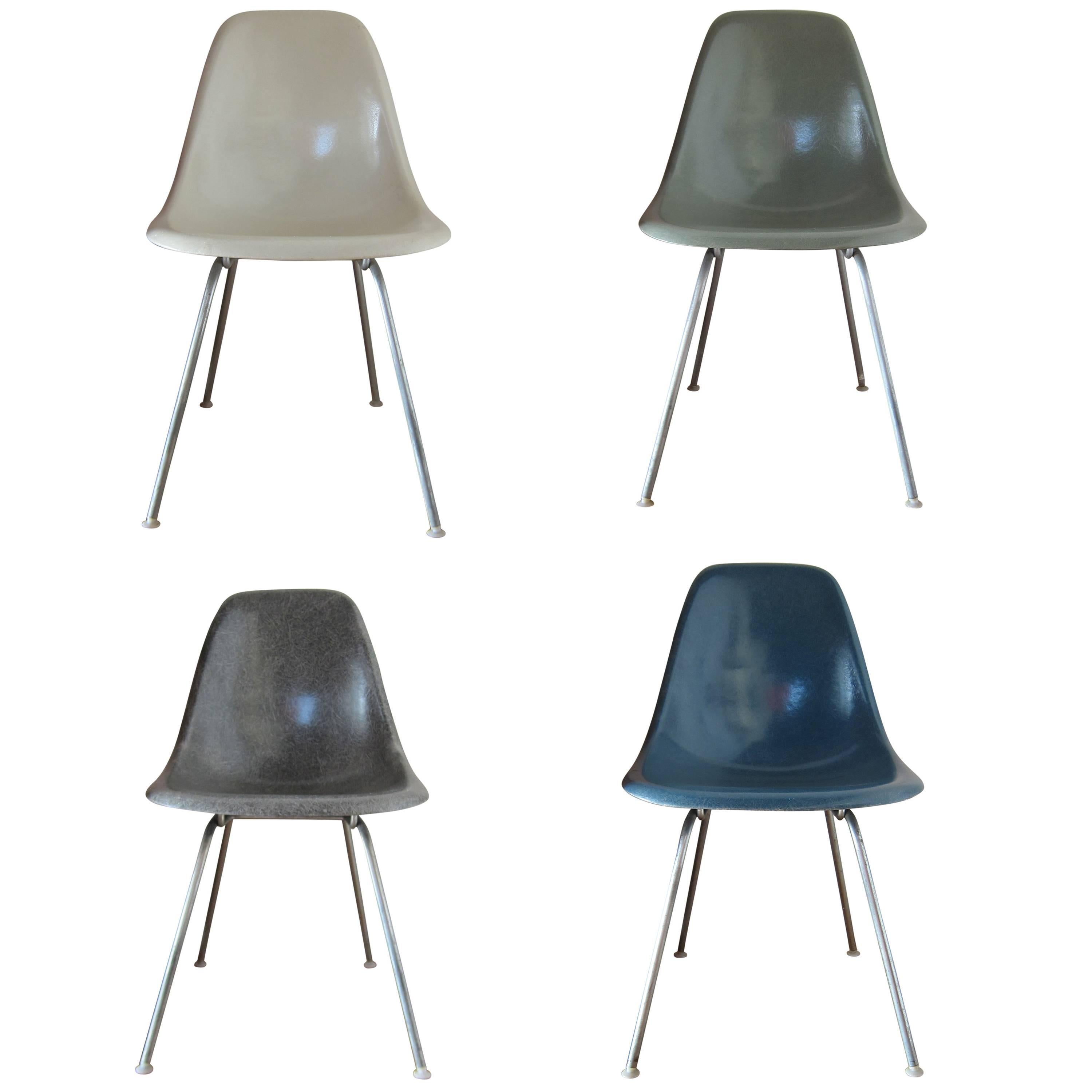 Four Herman Miller Eames DSX Dining Chairs