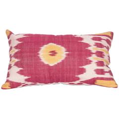 Pillow Made Out of a Late 19th Century Uzbek Bukhara Ikat Fragment Pillow Made Out of a Late 19th Century Uzbek Bukhara Ikat Fragment