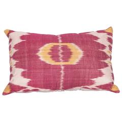 Pillow Made Out of a Late 19th Century Uzbek Bukhara Ikat Fragment