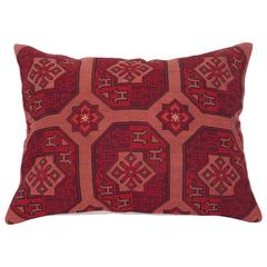 Antique Pillow Made Out of an Early 20th Century Central Asian Cross Stitch Embroidery
