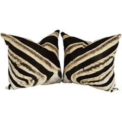 Pair of Zebra Hide Pillows