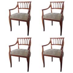 Set of Four Italian Arm Chairs, circa 1950