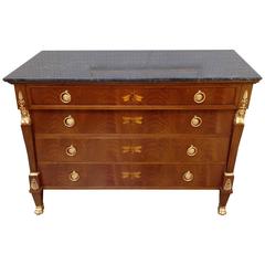 Vintage Marble Top Four-Drawer Commode by Colombo Mobili