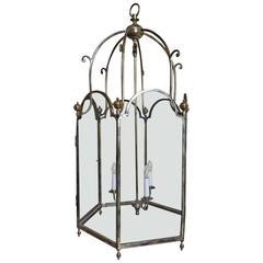 Large Distressed Gilt Bronze Lantern in the Early 18th Century Taste