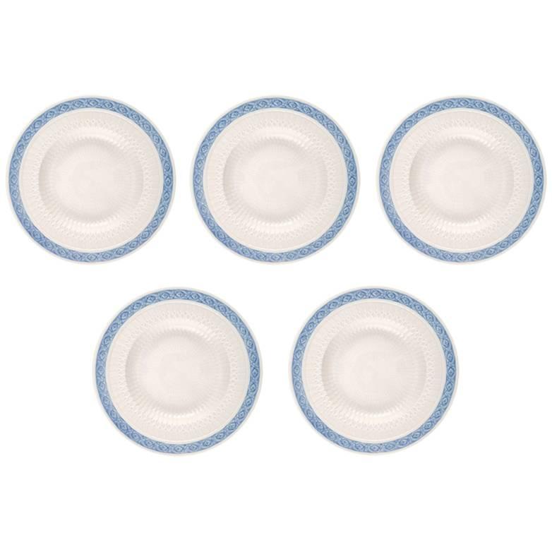 Five Plates, Royal Copenhagen Blue Fan Soup Plate # 11515