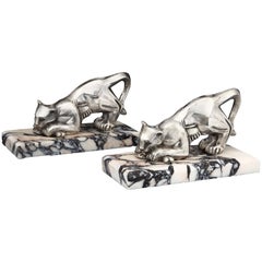 Art Deco Panther Bookends