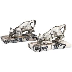 Art Deco Panther Bookends 1