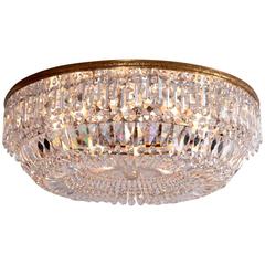 Monumental Crystal Glass and Brass Flush Mount or Sconce by Palwa