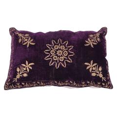 Antique Mid-19th Century Ottoman Turkish Sarma Velvet Pillow
