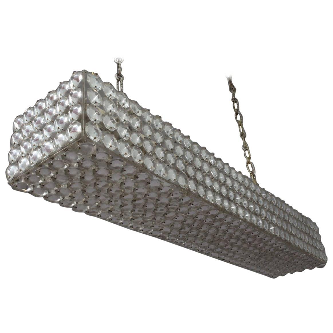 Rectangular Crystal Chandelier by Modernist Bakalowits, Austria, 1970s