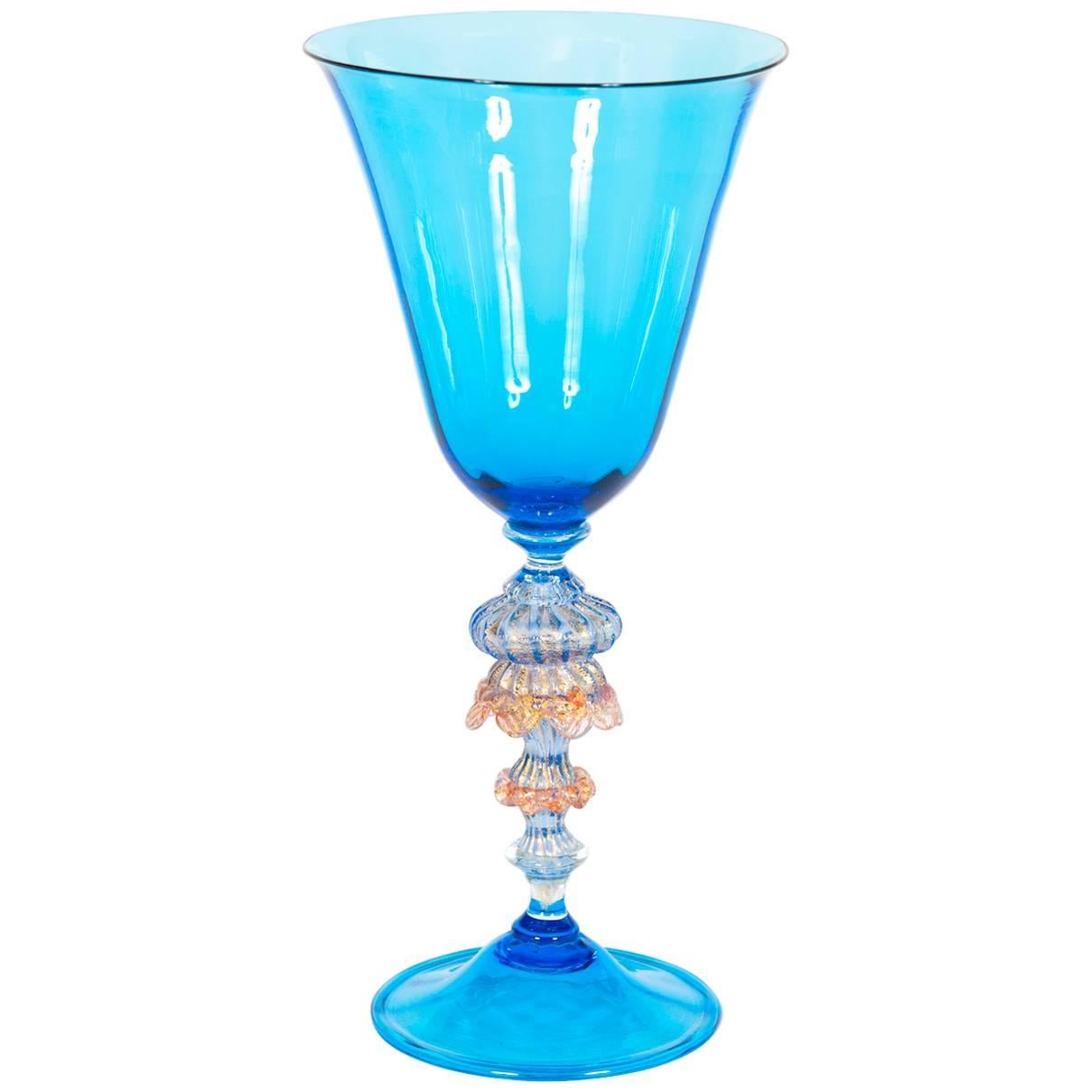 Italian Handblown Goblet in Murano Glass at 1stDibs