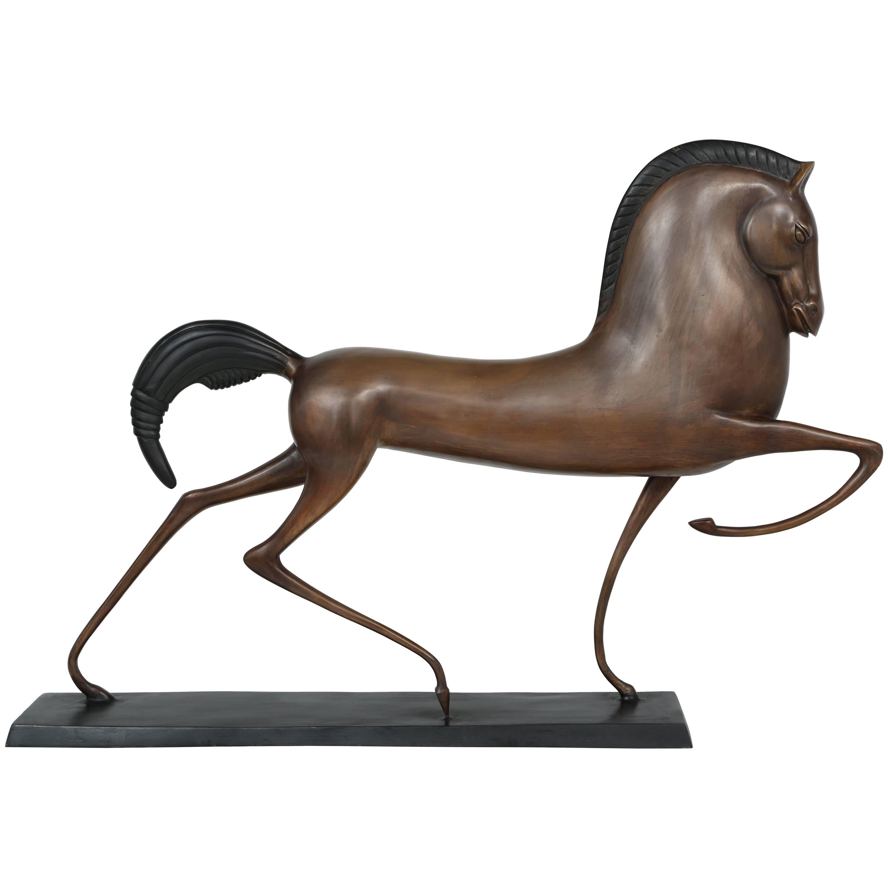 Bronze Horse Sculpture in the Style of Boris Lovet-Lorski