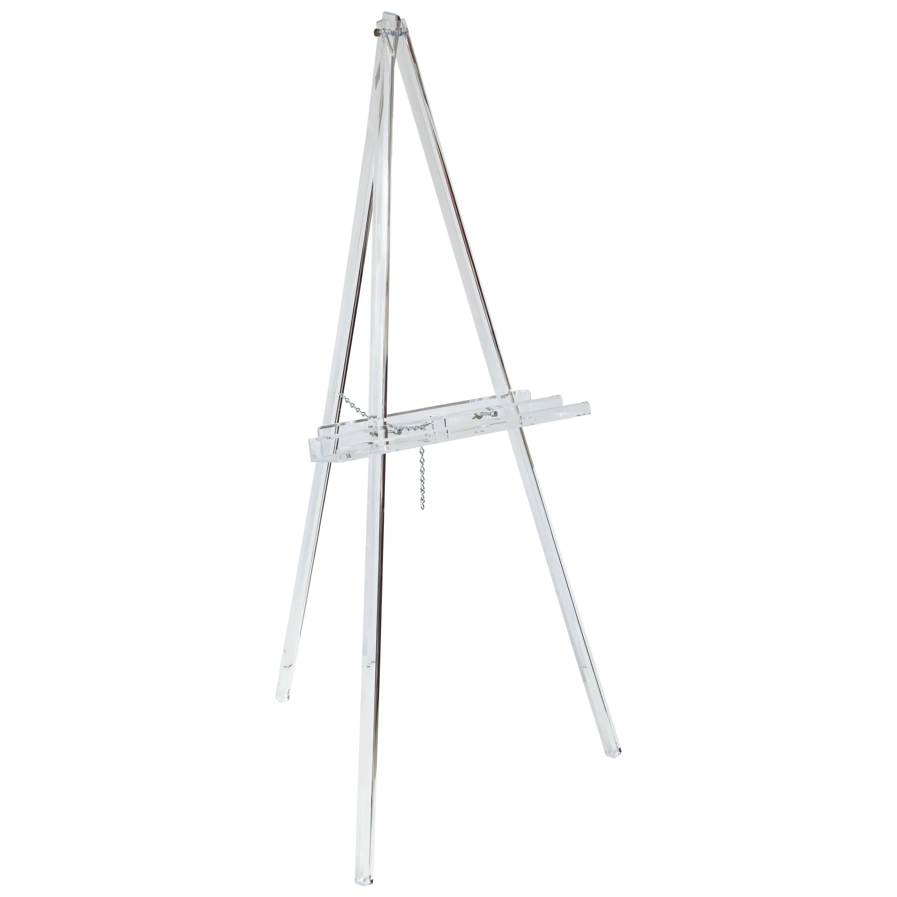 Bespoke Lucite Easel by Alexander Millen with Adjustable Leg and Frame-Lip