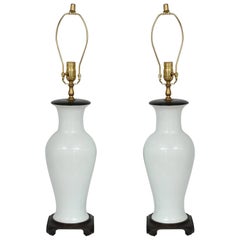 Pair of Blanc de Chine Vase-Form Table Lamps, Hong Kong, 1960s