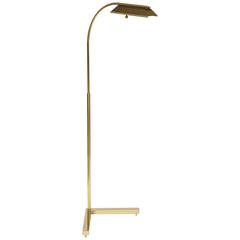 Rare, Casella Lighting Adjustable Floor Lamp in Polished Brass, American, 1980s 1