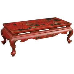 20th Century French Lacquered Chinoiserie Coffee Table