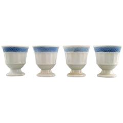 Four Royal Copenhagen Blue Fan Egg Cup