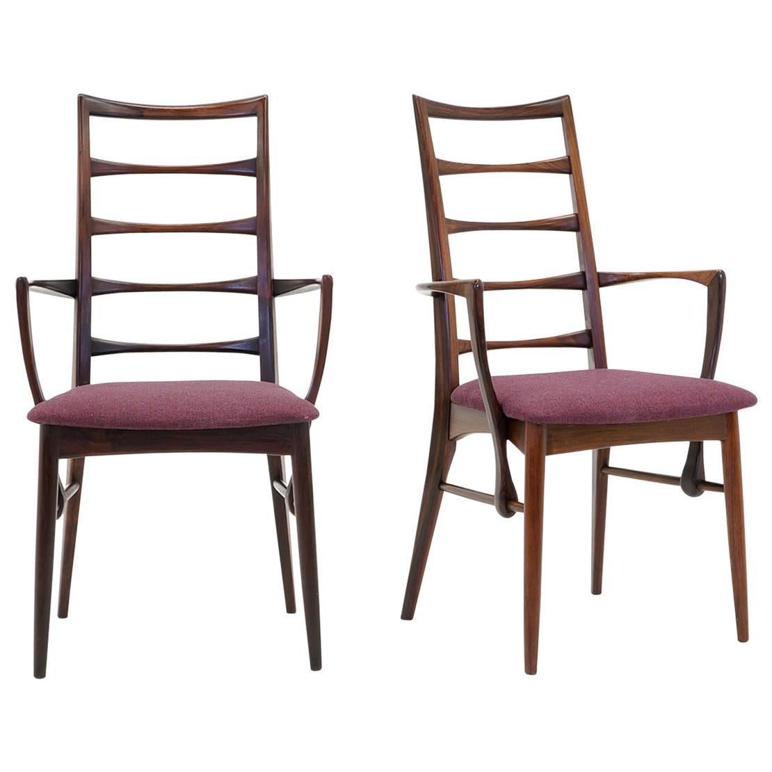 Pair of Rosewood "Lis" Dining Armchairs by Niels Koefoed for Koefoed Hornslet