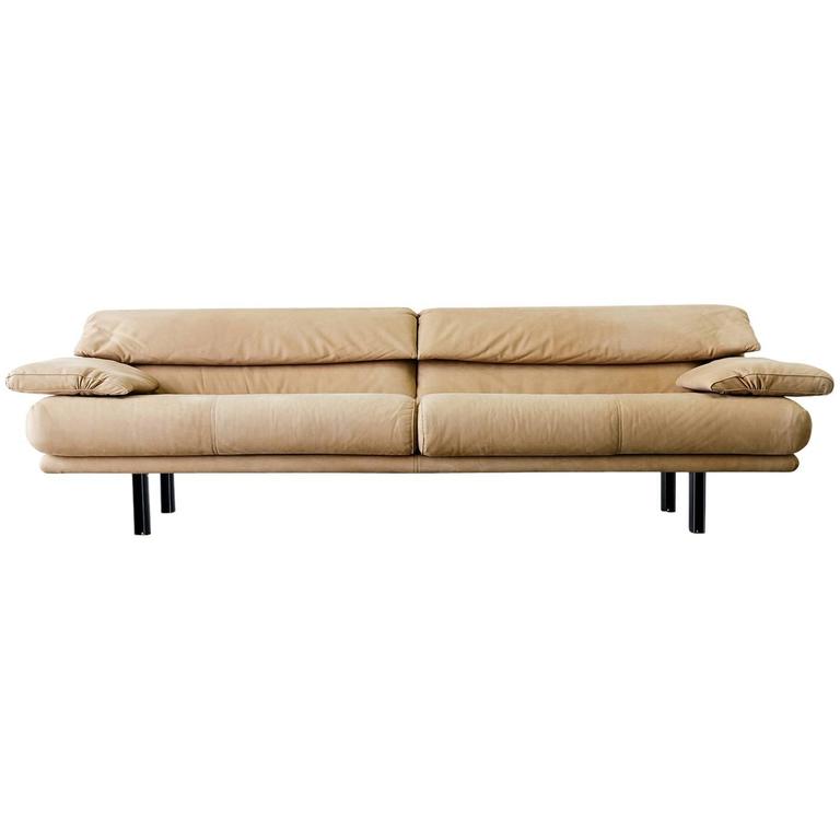 Paolo Piva "Alanda" Adjustable Sofa in Tan Sueded Leather, 1980 at 1stDibs