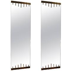 Pair of Wall Mirrors in the Style of Ettore Sottsass, Italy, circa 1958