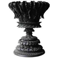 Very Fine & Profusely Carved Anglo-Indian Bombay-Blackwood Urn, circa 1830-1850