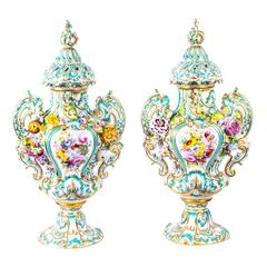 Antique Pair of Meissen Porcelain Vases, circa 1810