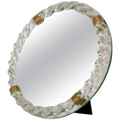 Venini Glass Table Mirror, Design Attributed to Gio Ponti