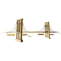 Curtis Jeré "Over The River" Brass Wall Sculpture