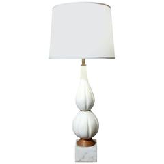 Hand-Carved Italian Alabaster Table Lamp