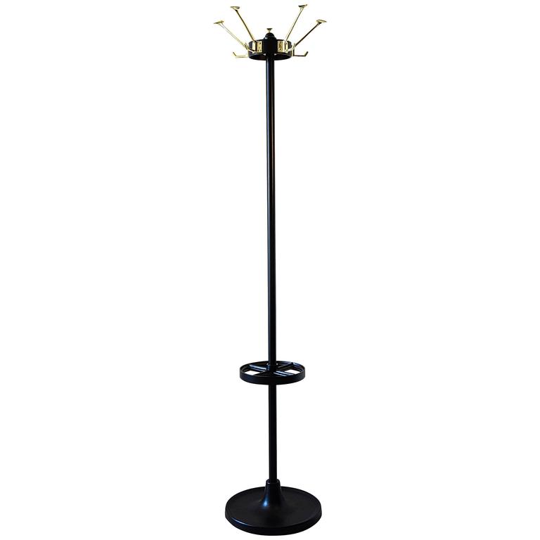 Black Art Deco Coat Stand With Polished Br Hooks At 1stdibs Black Art Deco Coat Stand With Polished Br Hooks For