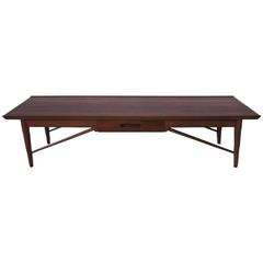 Retro Heritage Henredon Walnut Coffee Table