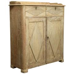 19th Century Swedish Gustavian Style Two-Door, Two-Drawer Painted Green Buffet