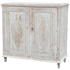 Gustavian Swedish 19th Century Buffet Scraped to Original Pale Blue Paint