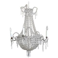 Italian Crystal Turn of the Century Chandelier with Four Arms